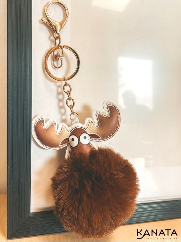 Porte-clés pompon Moose
