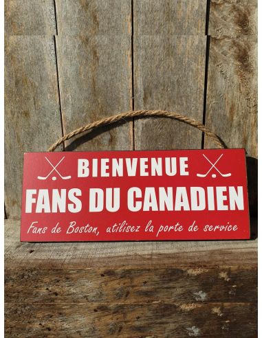Plaque bois "Fans du Canadien"