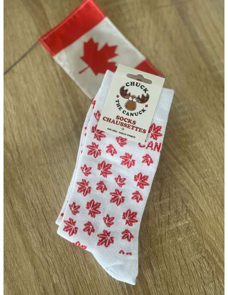 Chaussettes blanches feuille d’érable