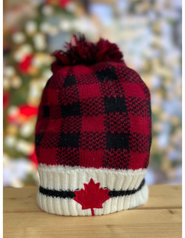 Bonnet/Tuque "Carreauté à Pompons"
