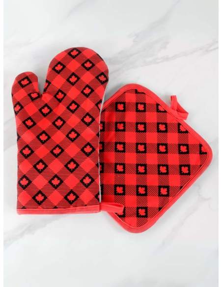 Glove and Manique de Cuisine Rouge à Carreaux