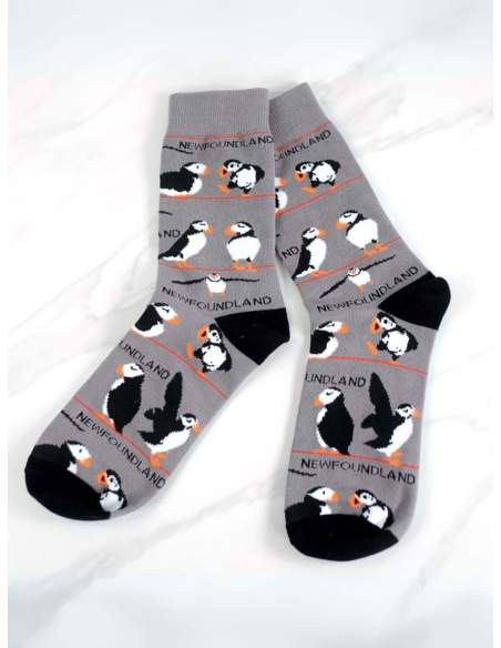 Chaussettes Grises "Puffin Newfoundland"