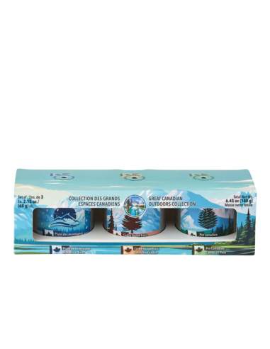 Geschenkset mit 3 Kerzen "Kollektion der großen Weiten Kanadas"