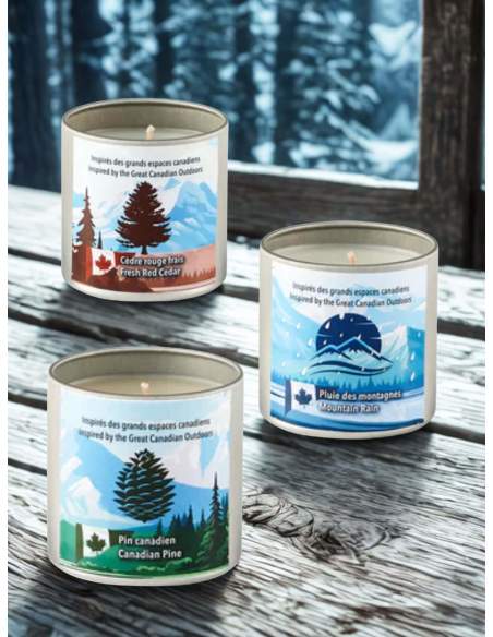 Geschenkset mit 3 Kerzen "Kollektion der großen Weiten Kanadas"