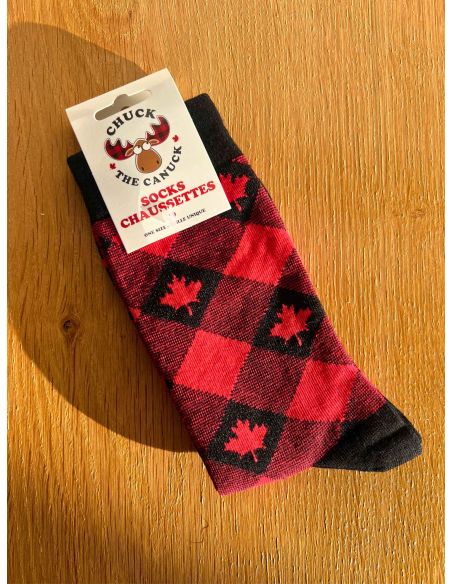 Chaussettes carreaux Feuille d'érable
