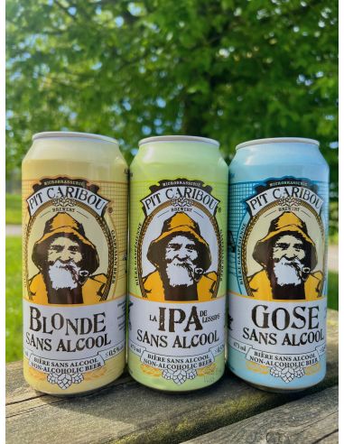 Pack de 3 bières sans alcool Pit Caribou