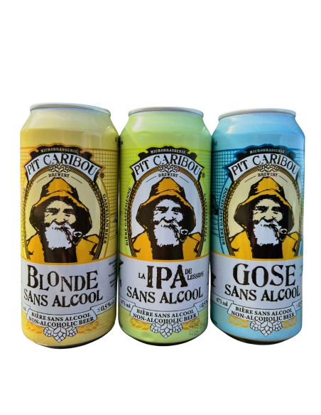 Pack de 3 bières sans alcool Pit Caribou