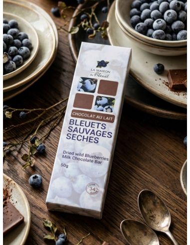 Tablette de chocolat aux bleuets séchés 45g