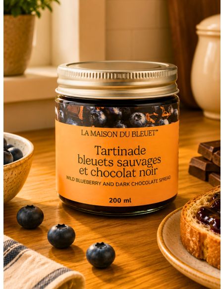 Tartinade de bleuets et de chocolat noir