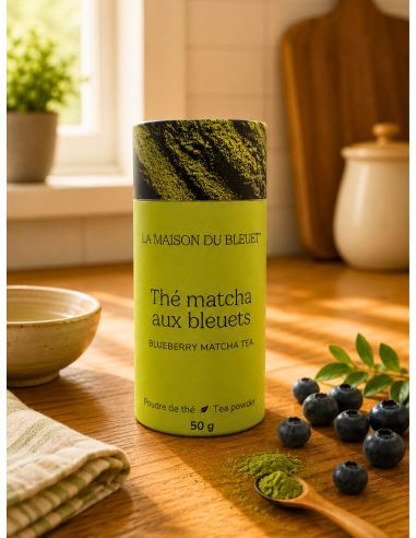 Thé matcha aux bleuets
