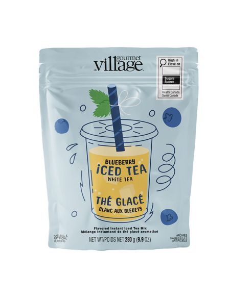 Thé glacé blanc aux bleuets