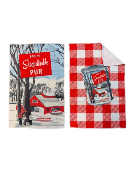 Lot de 2 torchons de cuisine "Sirop d'érable"