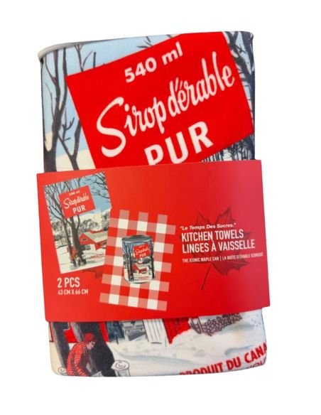Lot de 2 torchons de cuisine "Sirop d'érable"