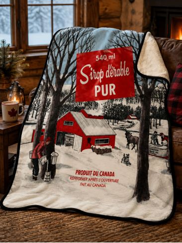 Plaid avec motif de canne de sirop d'érable