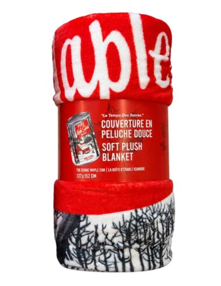 Plaid avec motif de canne de sirop d'érable