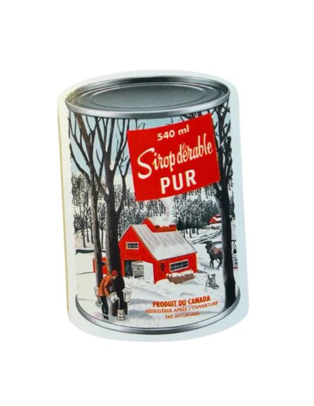 Aimant souvenir en forme de canne de sirop d'érable