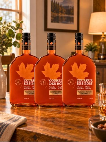 Pack of 4 Maple Syrup Whiskey Liqueurs Coureur des bois