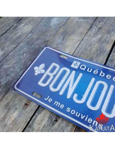 Plaque Métal "Bonjour Québec"