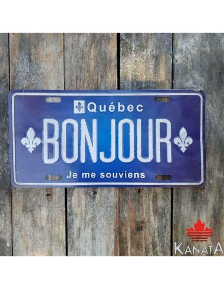 Plaque Métal "Bonjour Québec"