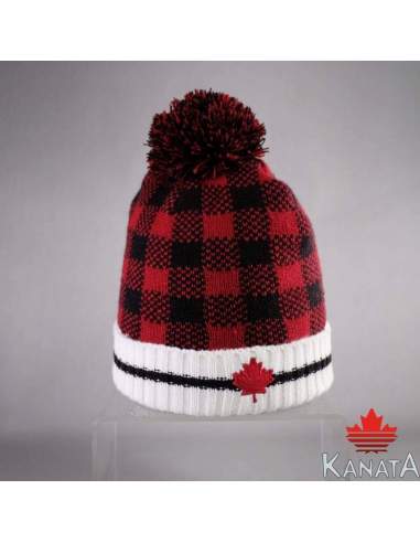 Gorro "A Cuadros con Pompones"